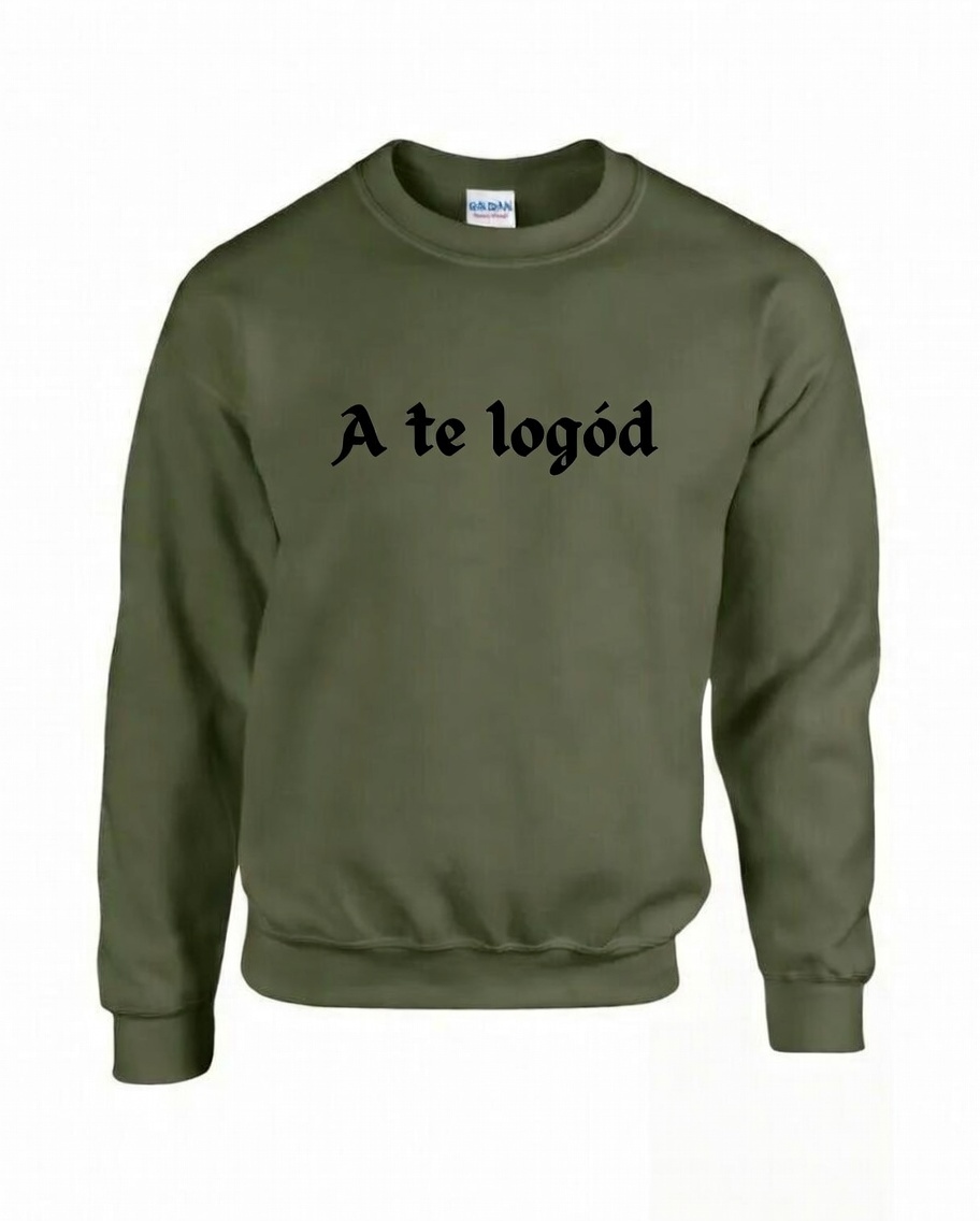 Gildan 18000 Fluo katona zöld Logózva / Feliratozva